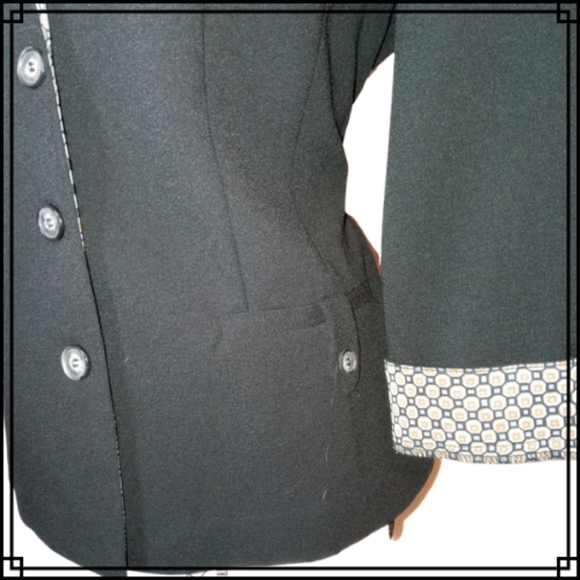 Vintage Studio I Black Retro 80's Statement Blazer Size 10 - Picture 3 of 10